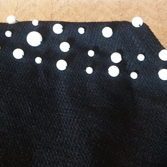 Women's Backless Mini Dress With Beaded Trim/Faux Pearls - Black - Size Small - Picture 14 of 16